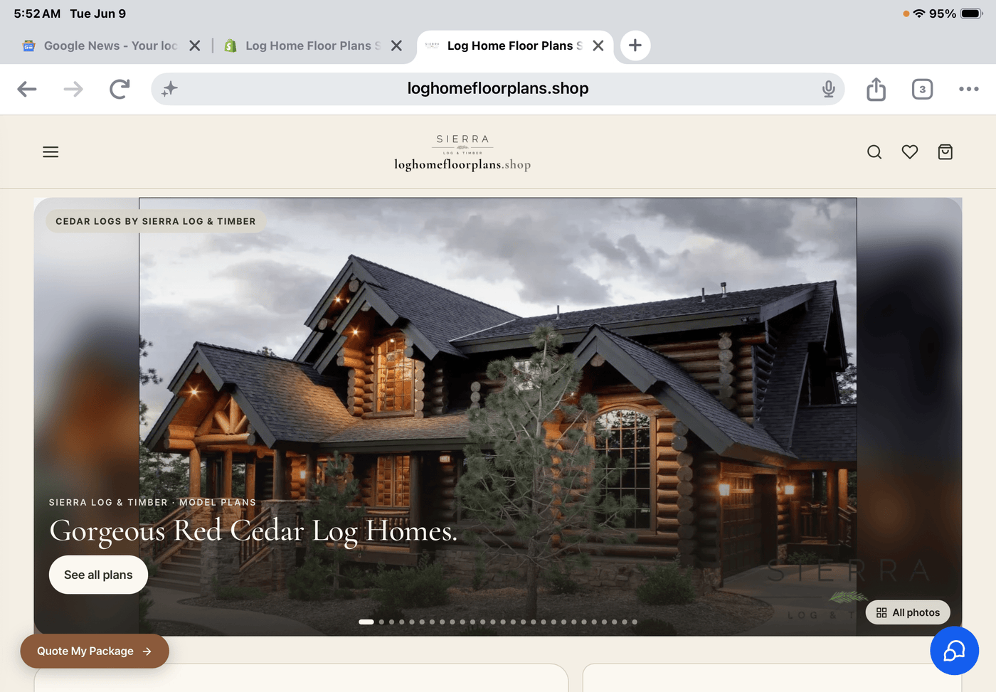 Sierra Log & Timber Launches loghomefloorplans.shop, disrupting Industry with Free Mobile-First Blueprints and Unbeatable $950 Custom 3D Design Services - Log Home Floor Plans Shop by Sierra Log & Timber
