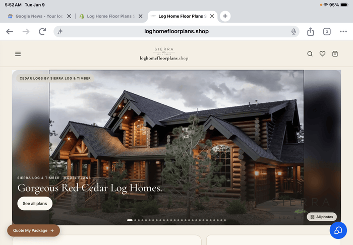 Sierra Log & Timber Launches loghomefloorplans.shop, disrupting Industry with Free Mobile-First Blueprints and Unbeatable $950 Custom 3D Design Services - Log Home Floor Plans Shop by Sierra Log & Timber