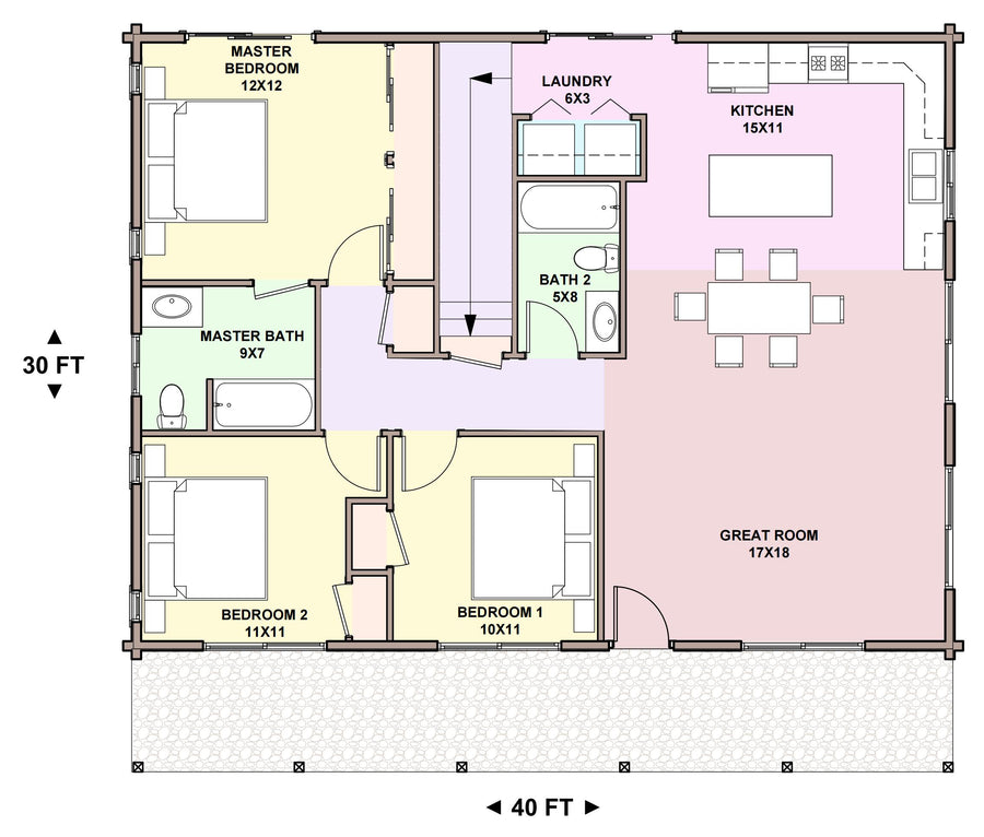 ADU 1200/1670 floor plan