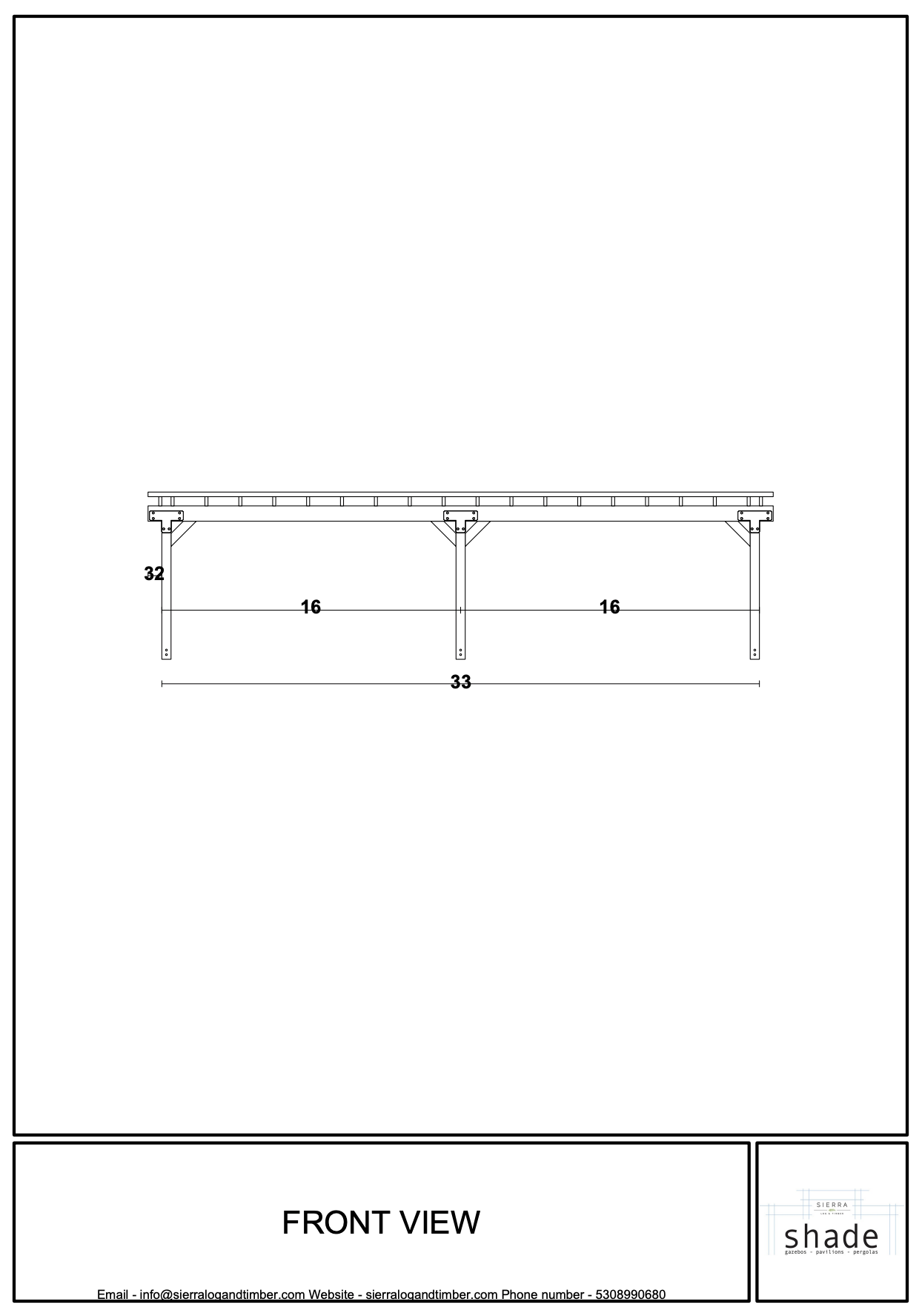 Elevation 1 &mdash; grand teton pergola
