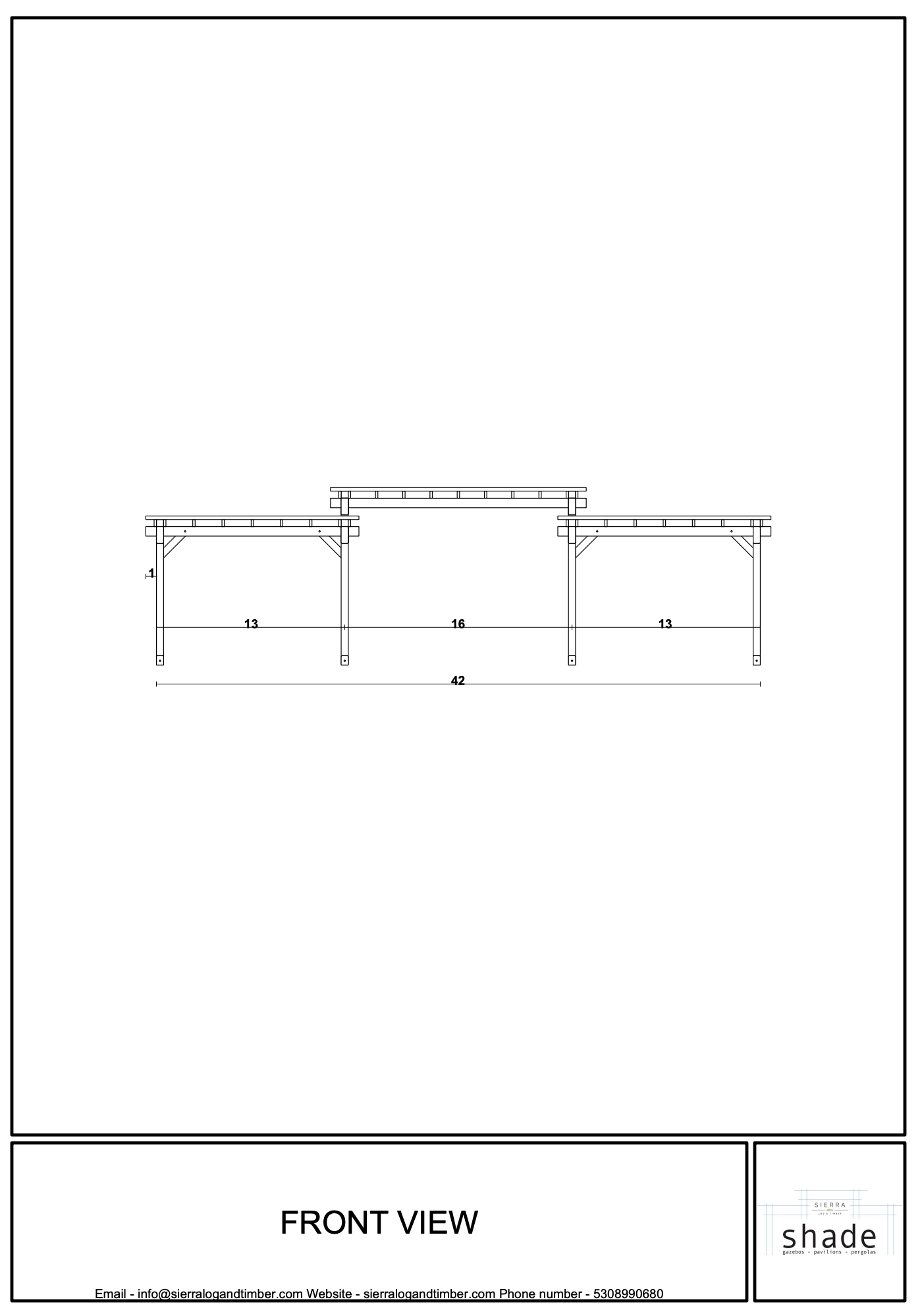 Elevation 1 &mdash; zion pergola
