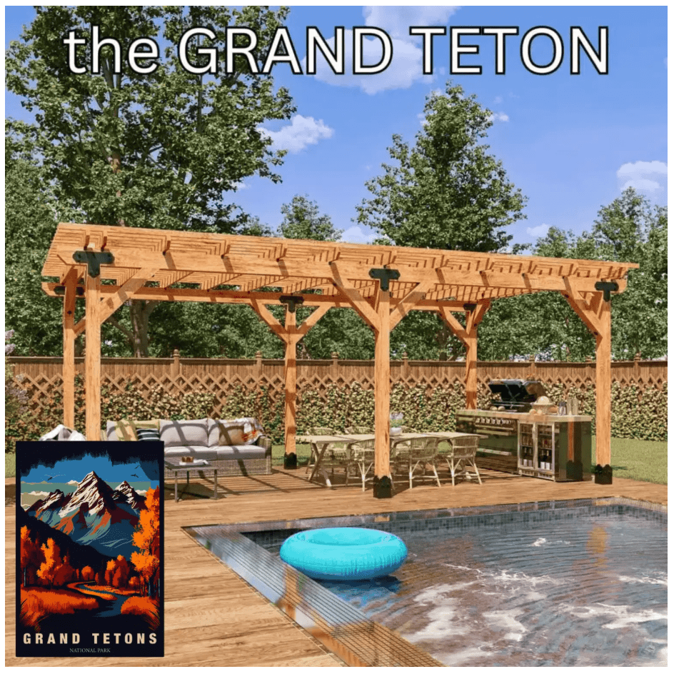 Grand Teton Pergola - Log Home Floor Plans Shop by Sierra Log & Timber