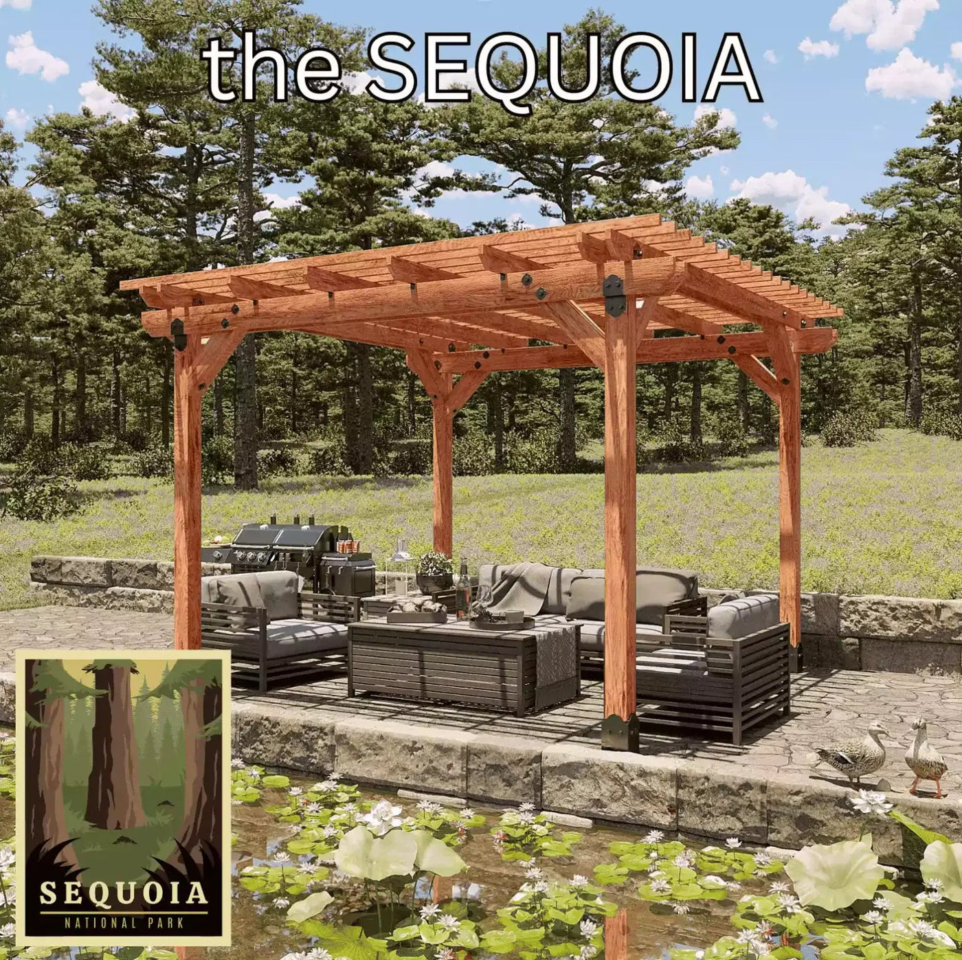 Sequoia Pergola - Log Home Floor Plans Shop by Sierra Log & Timber