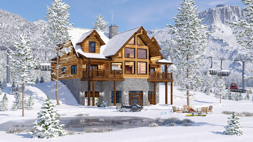 Ski Chalet - Log Home Floor Plans Shop by Sierra Log & Timber